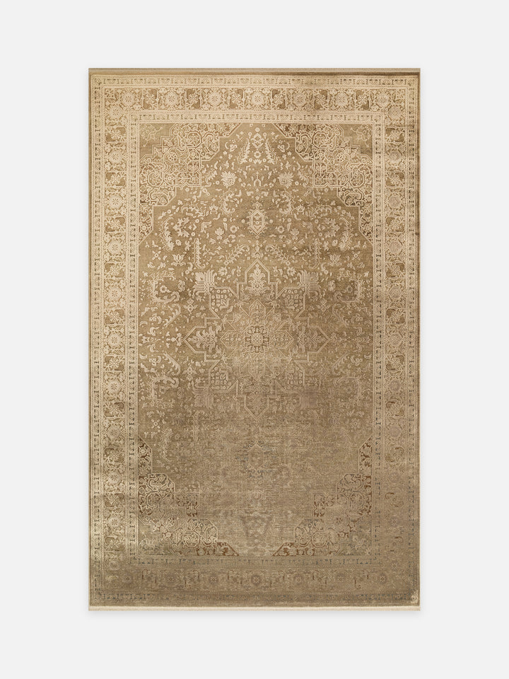 Golden Serisi %100 Naturel Yumuşak Dokulu Vintage Esintilere Sahip Sık Dokuma Salon Halısı 02 BRONZE - Carpetdocia - kusbakisi