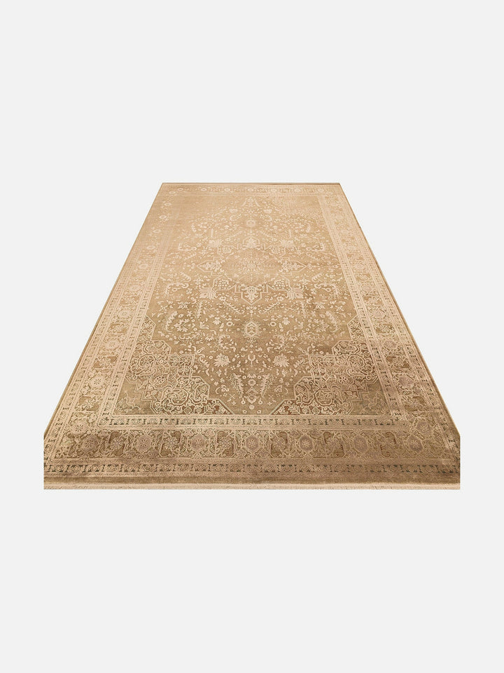 Golden Serisi %100 Naturel Yumuşak Dokulu Vintage Esintilere Sahip Sık Dokuma Salon Halısı 02 BRONZE - Carpetdocia