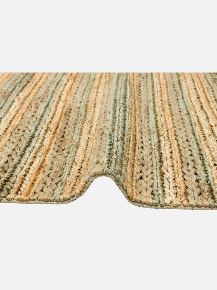 Knit Jüt Farklı Örgü Dokusuna Sahip El Dokuma Naturel Jüt Hasır Halı 1103 GREY MULTY XW - Carpetdocia