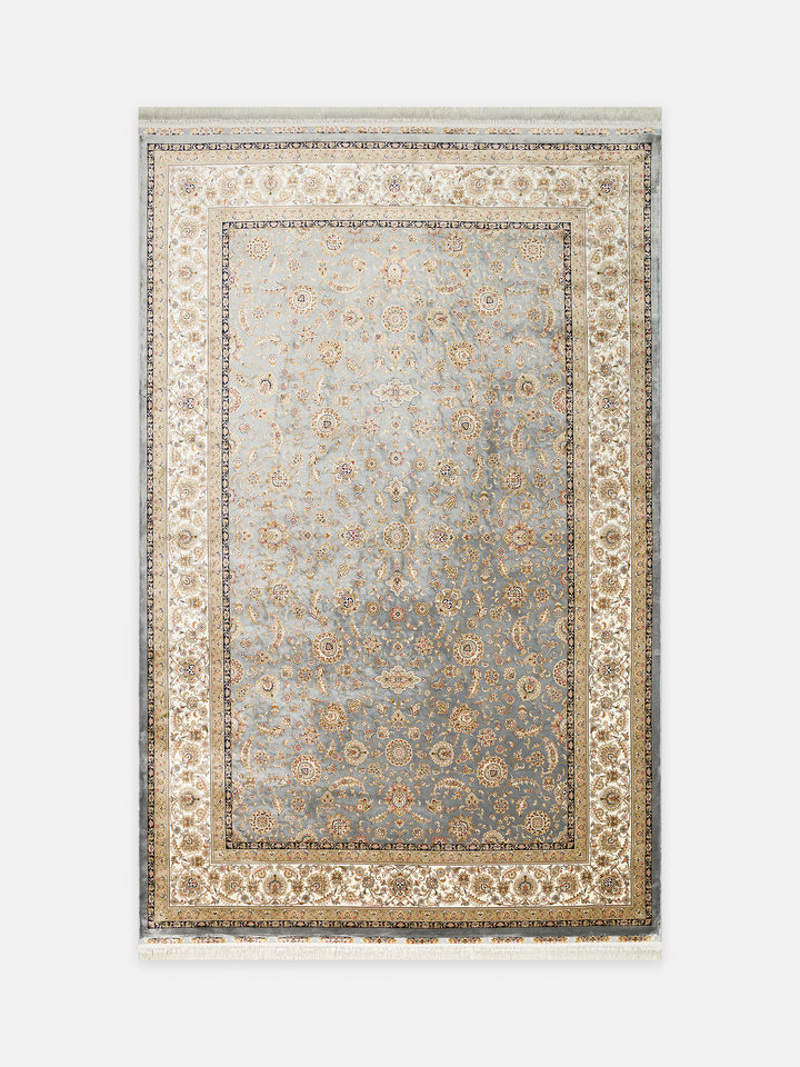 Topkapı Serisi Yüksek Kalite Sık Dokuma Klasik Desenli Özel Işıltılı Salon Halısı 03 GREY CREAM - Carpetdocia - kusbakisi