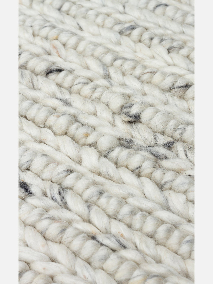 Woolstar %100 Naturel Kazak Desenli Salon Oturma Odası Koridor Antre El Dokuma Örgü Halı 07 L.GREY - Carpetdocia