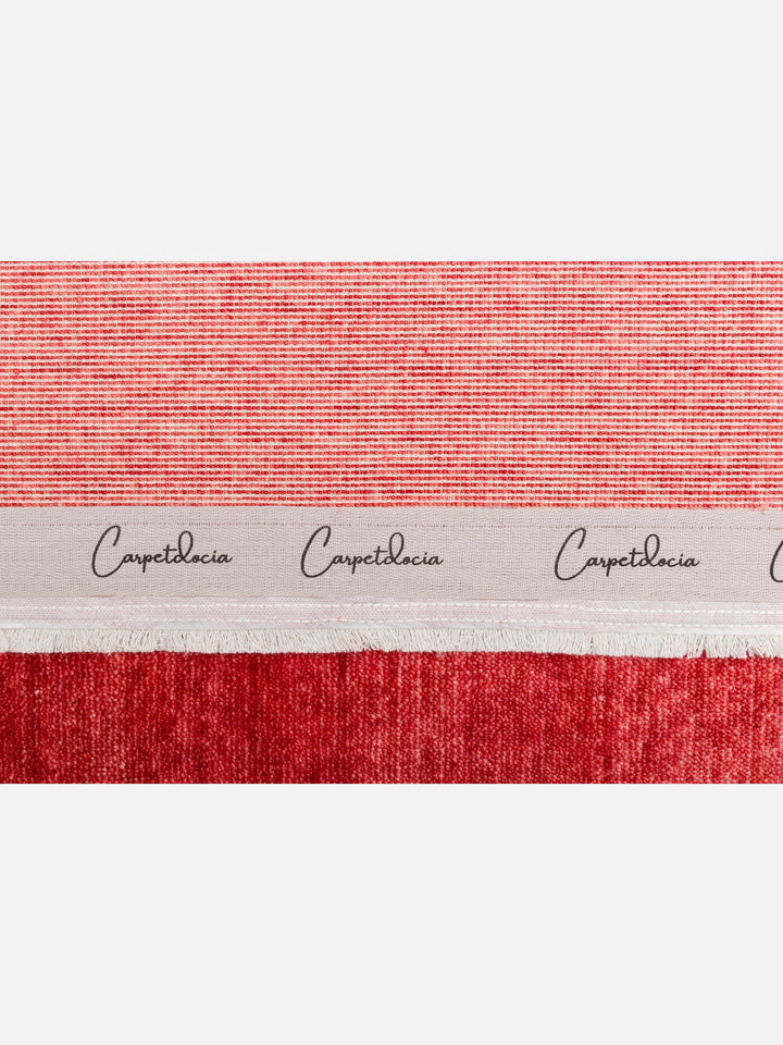 Victoria %100 TENCEL™ Lyocell El Emeği ile Üretilen Halı RED SHERBET Carpetdocia kenar şeridi detayı