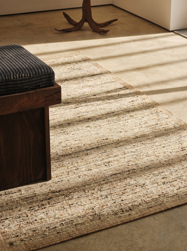 Urumchi 100% Natural Wool and Jute Blend Handwoven Rug for Living Room, Lounge, Hallway, and Kitchen 01MULTNATURAL