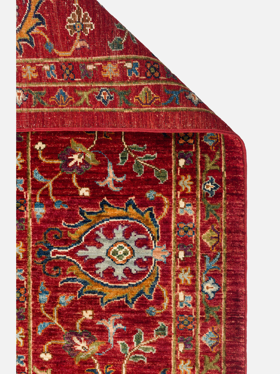 El dokuma Afgan halı kırmızı detay 278x382 cm