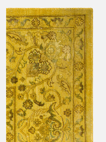 El dokuma Hindistan Jaipur halı Altın Sarı 196x295 cm doku yakın çekim detay