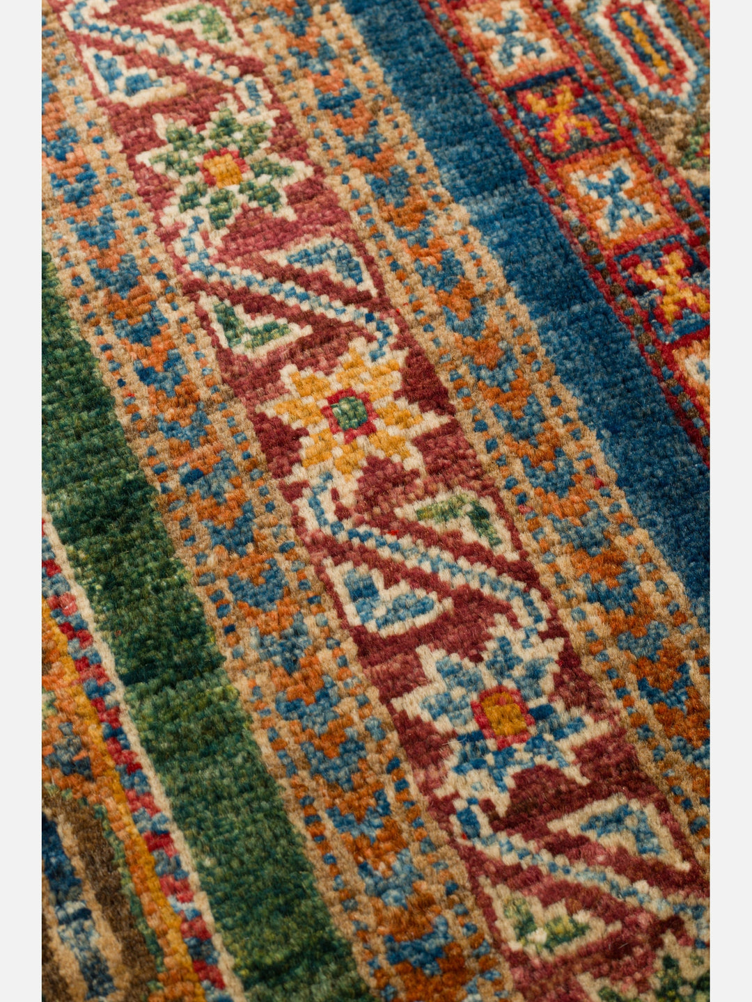 El dokuma Afgan halı kırmızı bordür detay 264x349 cm
