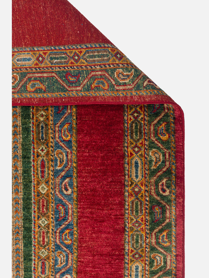 El dokuma Afgan halı kırmızı arka yüz dokuma 264x349 cm