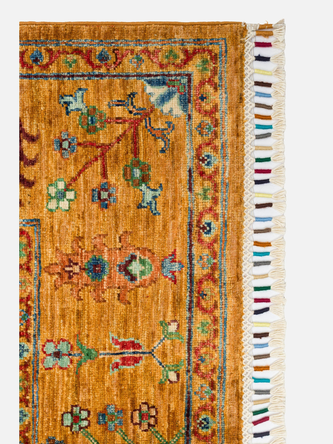 El dokuma Afgan amber halı 154x212 cm stüdyo çekimi