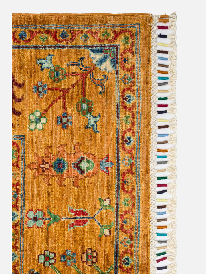 El dokuma Afgan amber halı 154x212 cm stüdyo çekimi