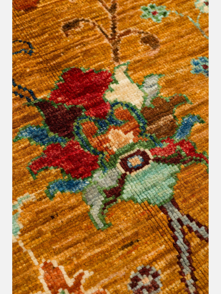 El dokuma Afgan amber halı 154x212 cm stüdyo çekimi
