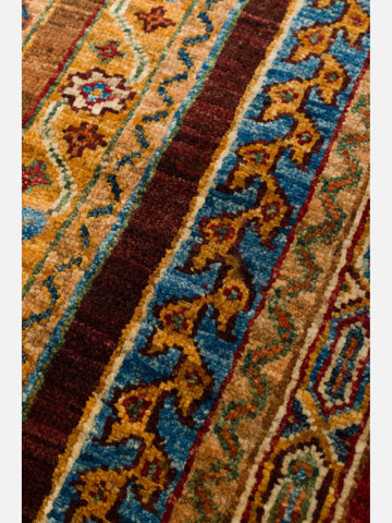 El dokuma Afgan halı kırmızı bitkisel desen 123x186 cm
