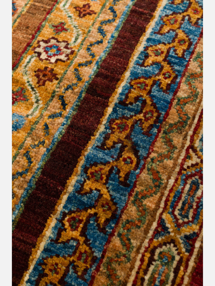 El dokuma Afgan halı kırmızı bitkisel desen 123x186 cm