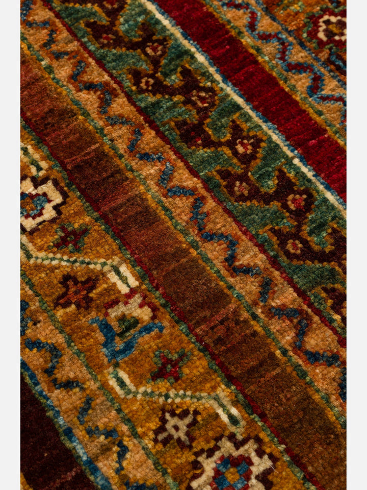El dokuma Afgan halı kırmızı bitkisel desen 123x186 cm