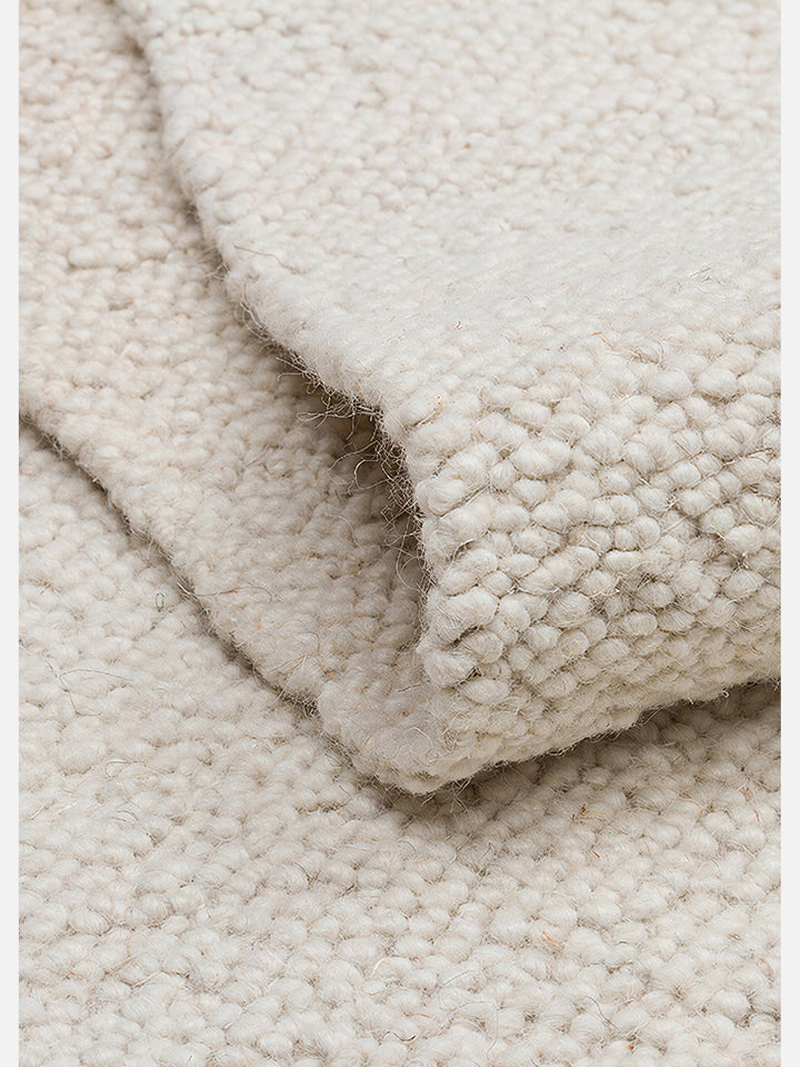Agra Series Wool, Polyester and Cotton Blend Handwoven Rug IVORY