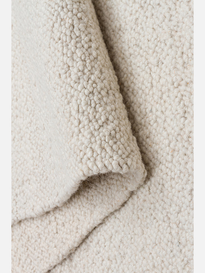 Agra Series Wool, Polyester and Cotton Blend Handwoven Rug IVORY