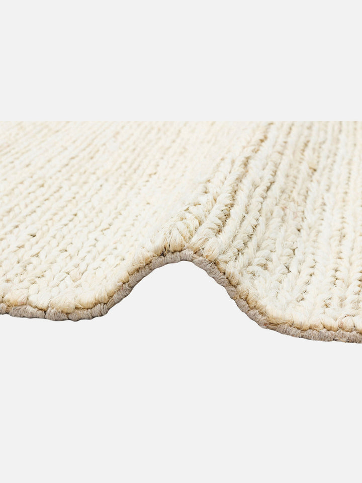 Baccarat Jüt %100 Naturel Oturma Odası Koridor Antre Mutfak Balkon El Dokuma Hasır Halı BAC WHITE - Carpetdocia