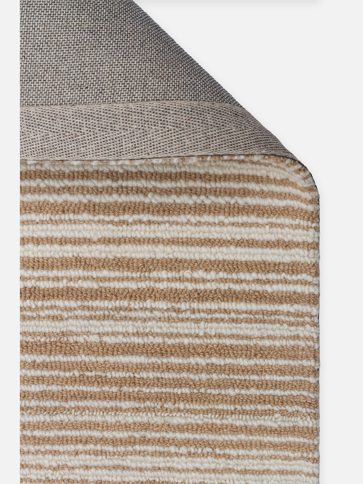 Barcelona Series Wool and Cotton Blend Handwoven Rug BEIGE