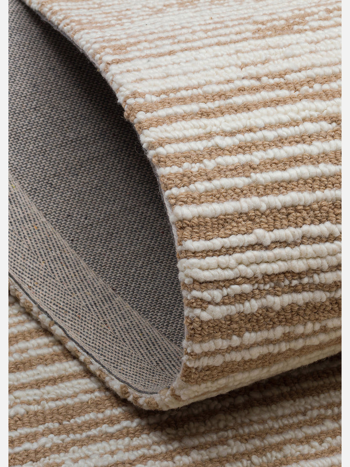 Barcelona Series Wool and Cotton Blend Handwoven Rug BEIGE