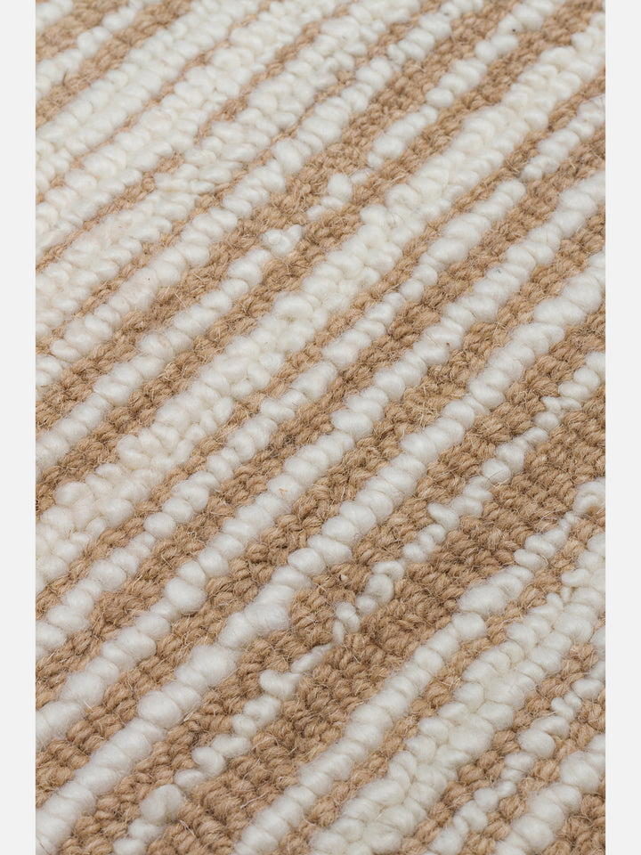 Barcelona Series Wool and Cotton Blend Handwoven Rug BEIGE