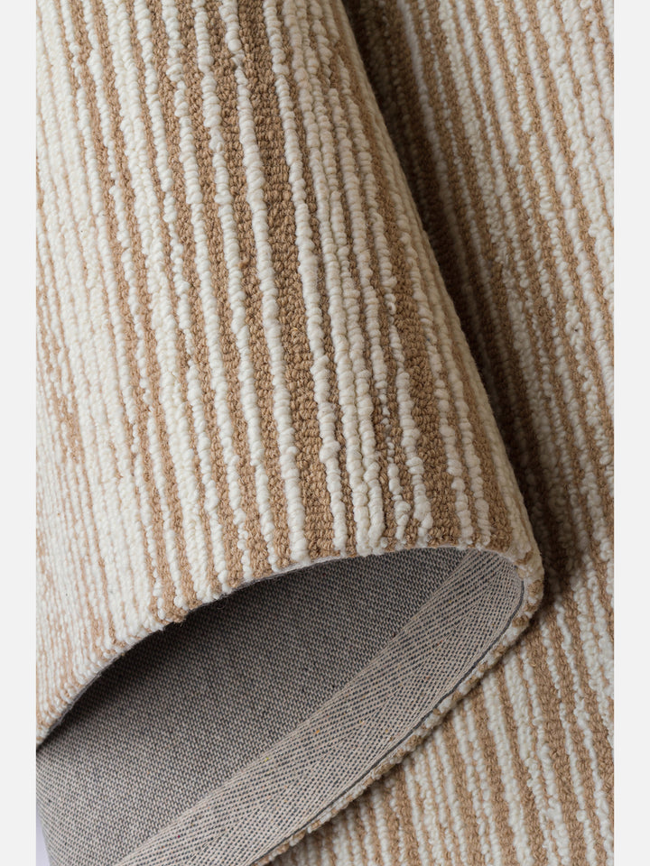Barcelona Series Wool and Cotton Blend Handwoven Rug BEIGE