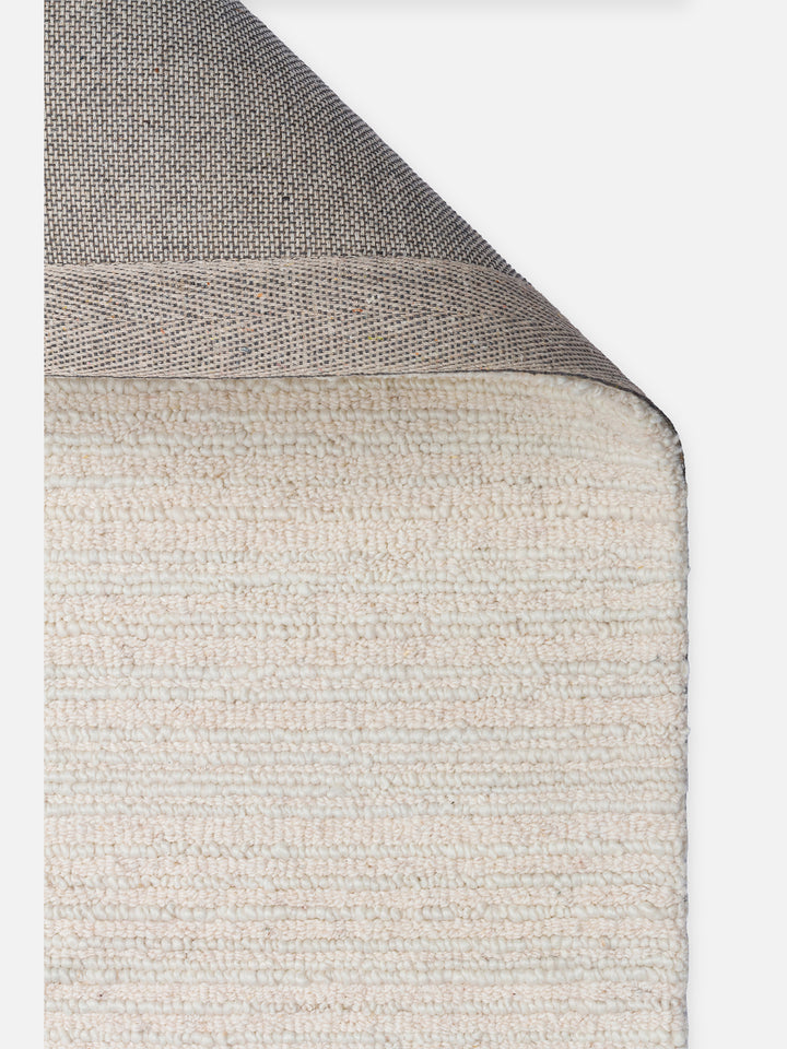 Barcelona Series Wool and Cotton Blend Handwoven Rug IVORY