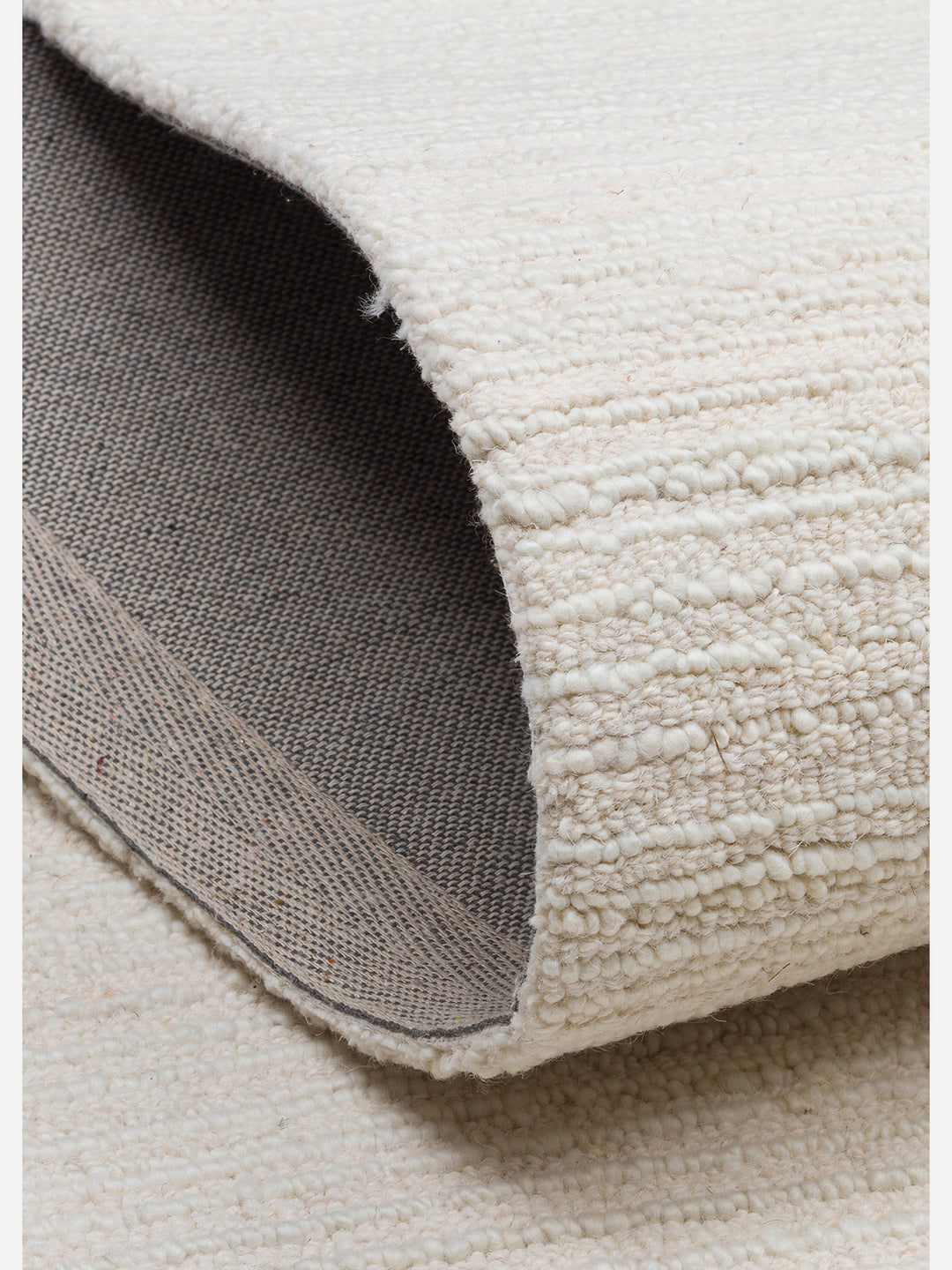 Barcelona Series Wool and Cotton Blend Handwoven Rug IVORY