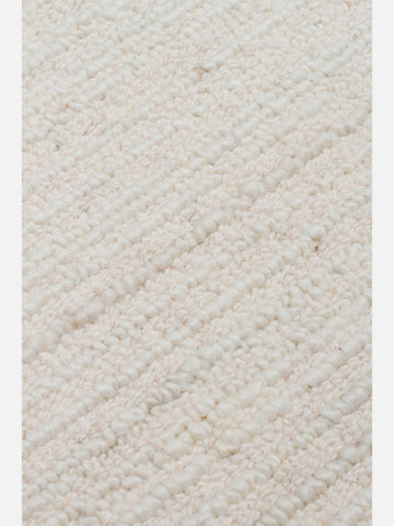 Barcelona Series Wool and Cotton Blend Handwoven Rug IVORY