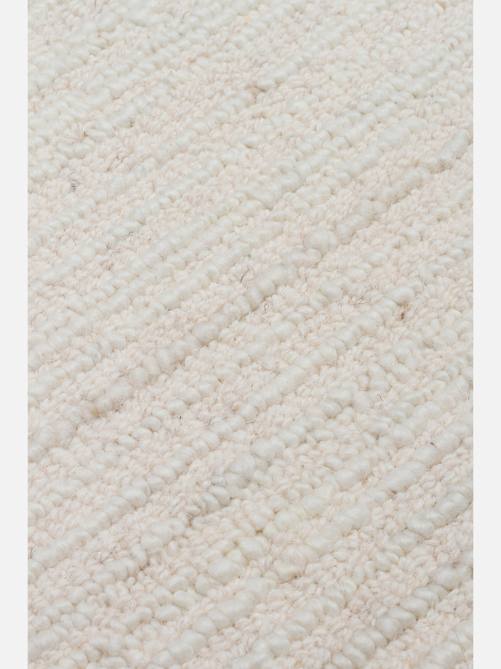 Barcelona Series Wool and Cotton Blend Handwoven Rug IVORY