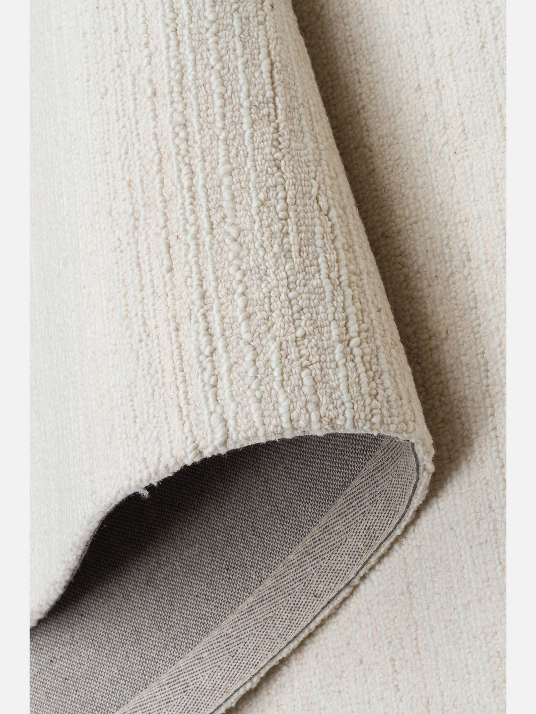 Barcelona Series Wool and Cotton Blend Handwoven Rug IVORY