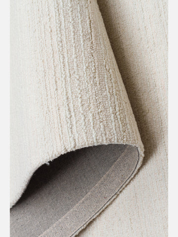Barcelona Series Wool and Cotton Blend Handwoven Rug IVORY