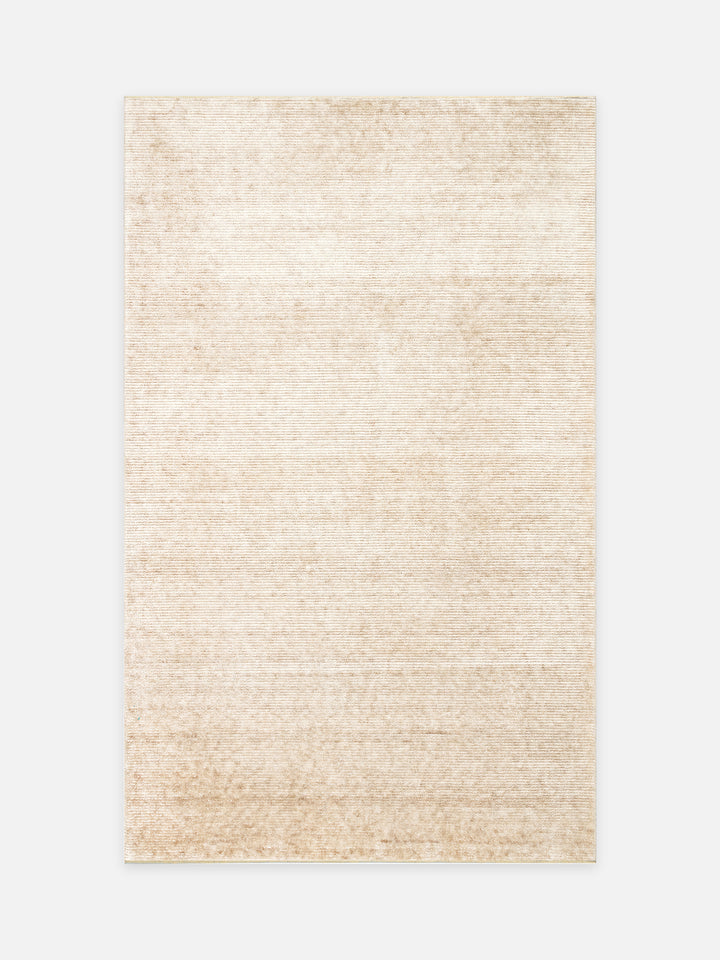 Brasilia El Emeğiyle Üretilen Modern Sade Şık TENCEL™ Özel Kara Tezgah Halısı PLAIN BEIGE - Carpetdocia - kusbakisi
