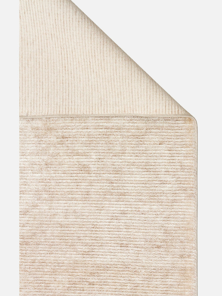 Brasilia El Emeğiyle Üretilen Modern Sade Şık TENCEL™ Özel Kara Tezgah Halısı PLAIN BEIGE - Carpetdocia