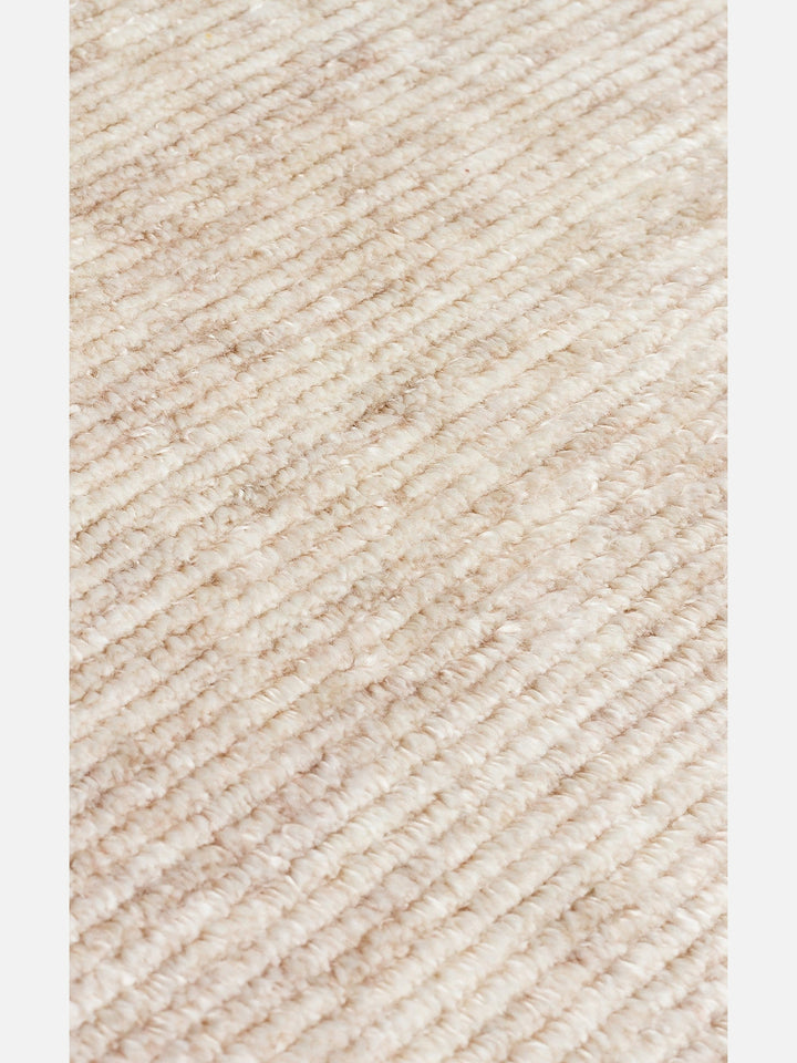Brasilia El Emeğiyle Üretilen Modern Sade Şık TENCEL™ Özel Kara Tezgah Halısı PLAIN BEIGE - Carpetdocia
