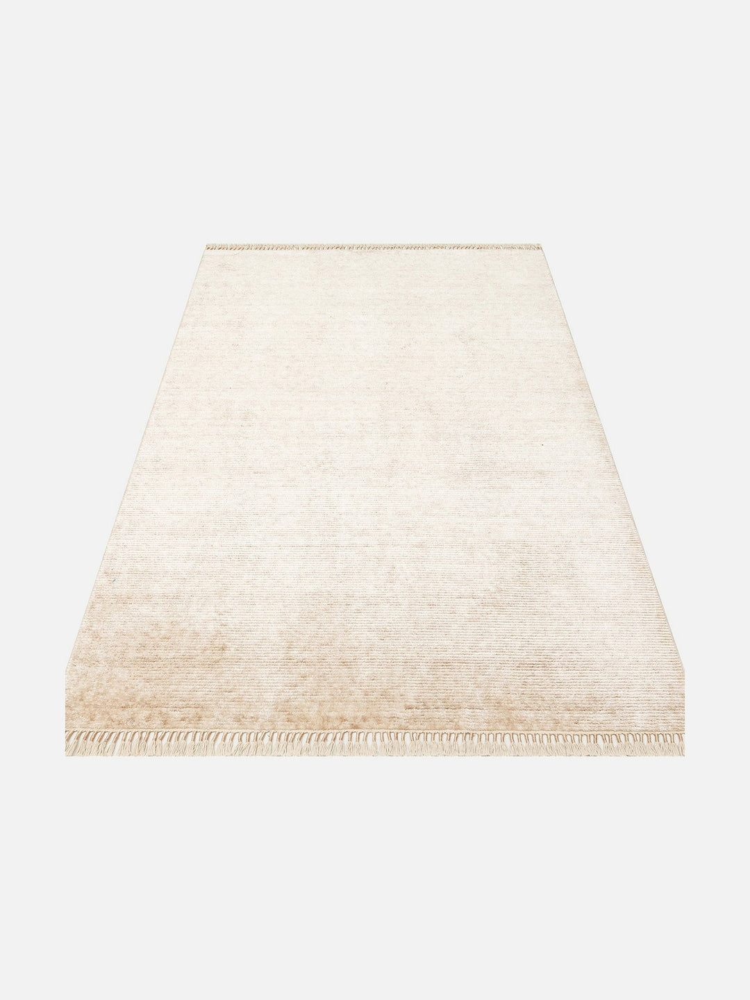 Brasilia El Emeğiyle Üretilen Modern Sade Şık TENCEL™ Özel Kara Tezgah Halısı PLAIN BEIGE - Carpetdocia