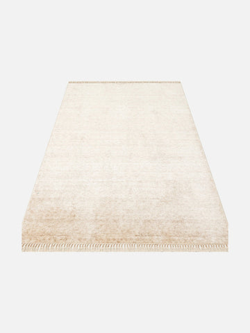 Brasilia El Emeğiyle Üretilen Modern Sade Şık TENCEL™ Özel Kara Tezgah Halısı PLAIN BEIGE - Carpetdocia