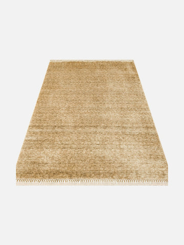 Brasilia El Emeğiyle Üretilen Modern Sade Şık TENCEL™ Özel Kara Tezgah Halısı PLAIN GREEN - Carpetdocia