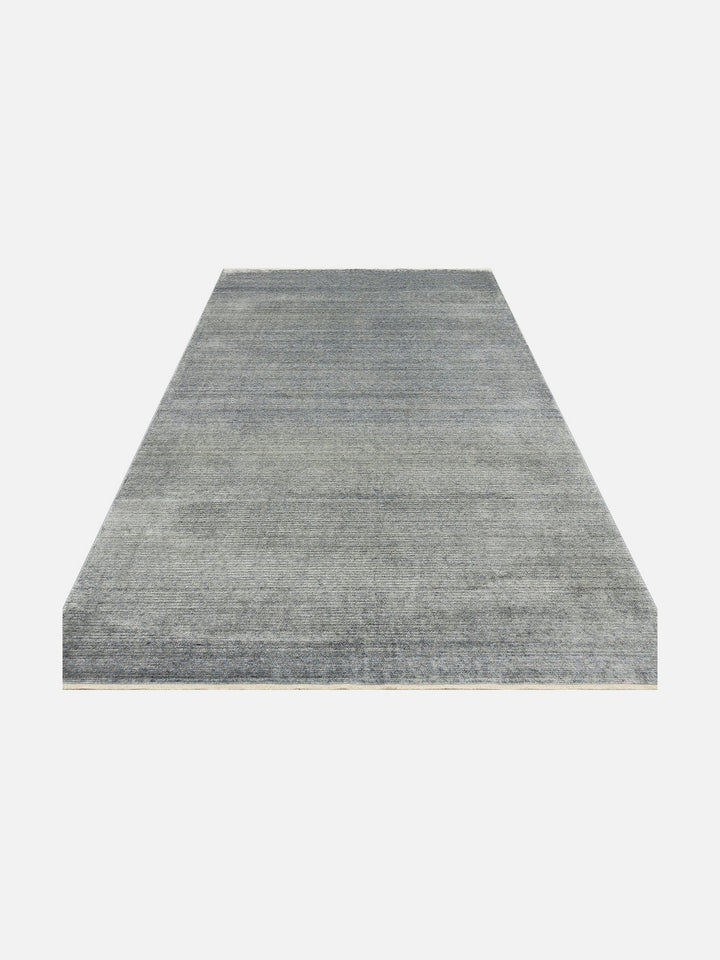 Brasilia El Emeğiyle Üretilen Modern Sade Şık TENCEL™ Özel Kara Tezgah Halısı PLAIN SKY BLUE - Carpetdocia