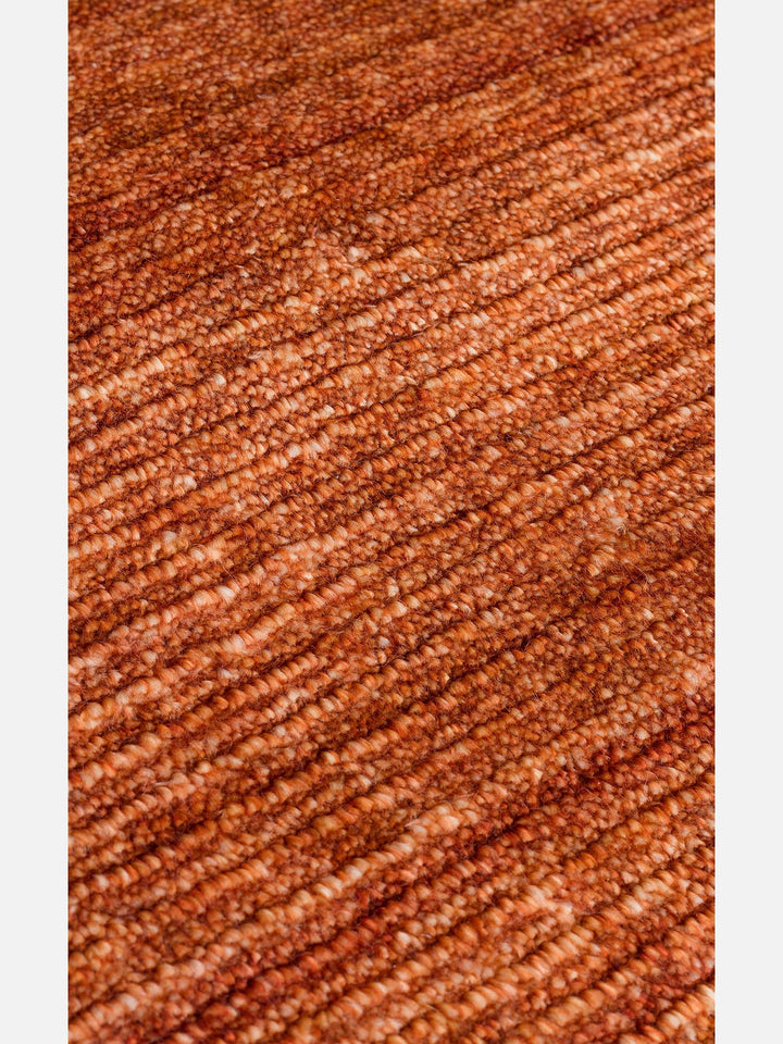 Brasilia El Emeğiyle Üretilen Modern Sade Şık TENCEL™ Özel Kara Tezgah Halısı PLAIN TERRACOTTA - Carpetdocia