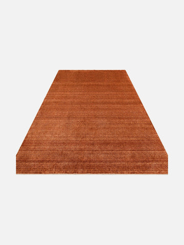 Brasilia El Emeğiyle Üretilen Modern Sade Şık TENCEL™ Özel Kara Tezgah Halısı PLAIN TERRACOTTA - Carpetdocia