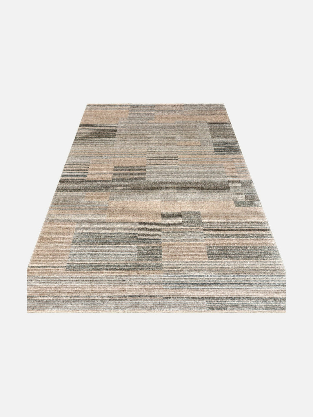 Burj Serisi %100 Naturel El Emeğiyle Üretilen TENCEL™ Kara Tezgah Halı 01 SKY VIZON - Carpetdocia