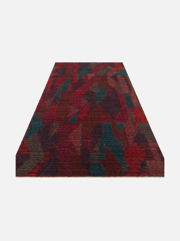 Burj Serisi %100 Naturel El Emeğiyle Üretilen TENCEL™ Kara Tezgah Halı 02 BERRY - Carpetdocia