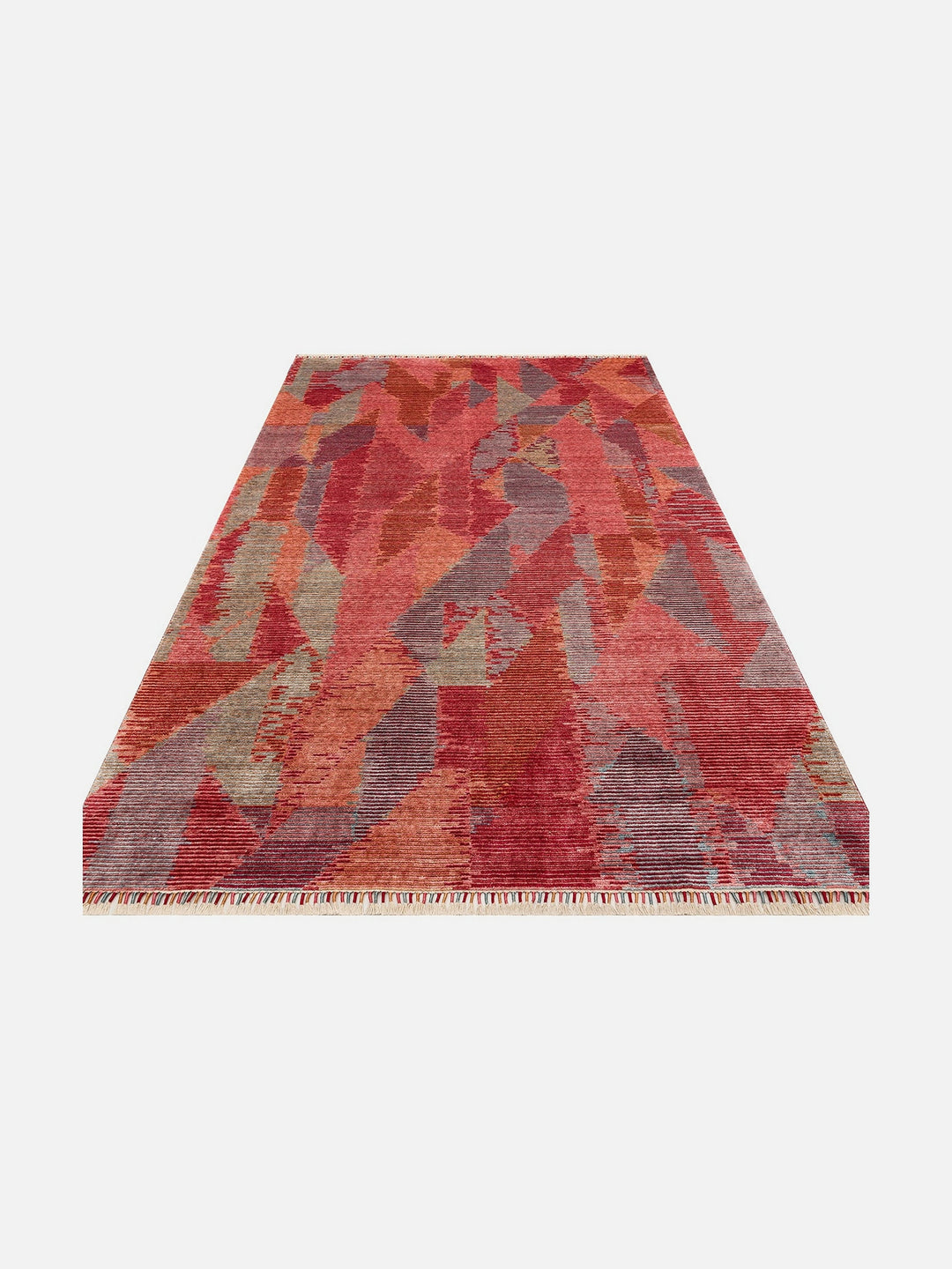Burj Serisi %100 Naturel El Emeğiyle Üretilen TENCEL™ Kara Tezgah Halı 02 MULTY - Carpetdocia