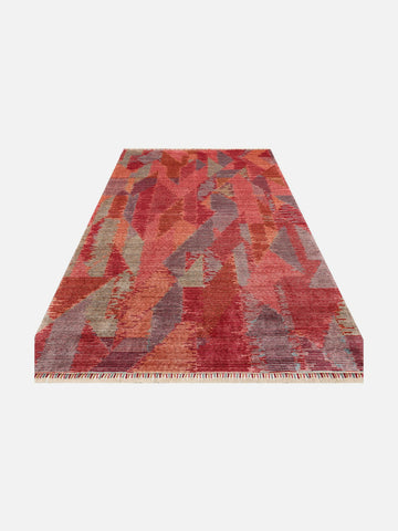 Burj Serisi %100 Naturel El Emeğiyle Üretilen TENCEL™ Kara Tezgah Halı 02 MULTY - Carpetdocia