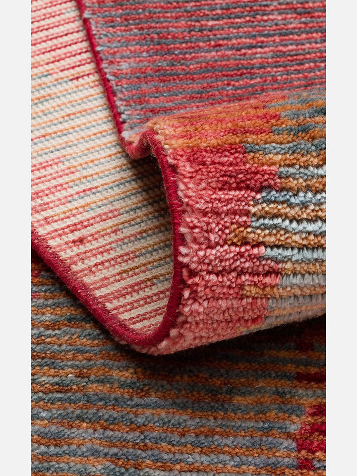 Burj Serisi %100 Naturel El Emeğiyle Üretilen TENCEL™ Kara Tezgah Halı 02 MULTY - Carpetdocia