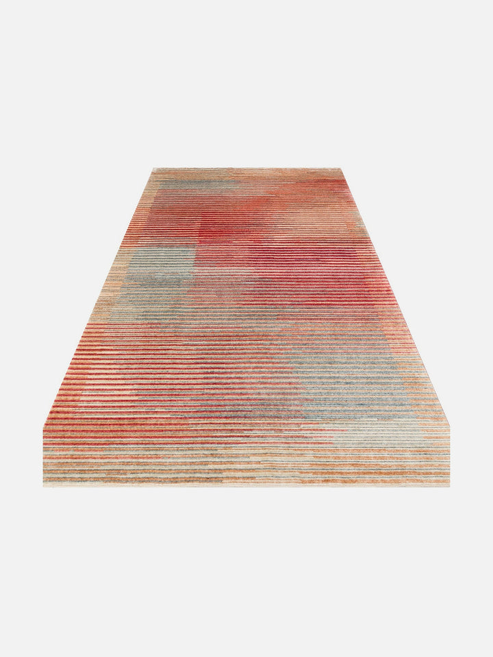 Burj Serisi %100 Naturel El Emeğiyle Üretilen TENCEL™ Kara Tezgah Halı 03 MULTY - Carpetdocia