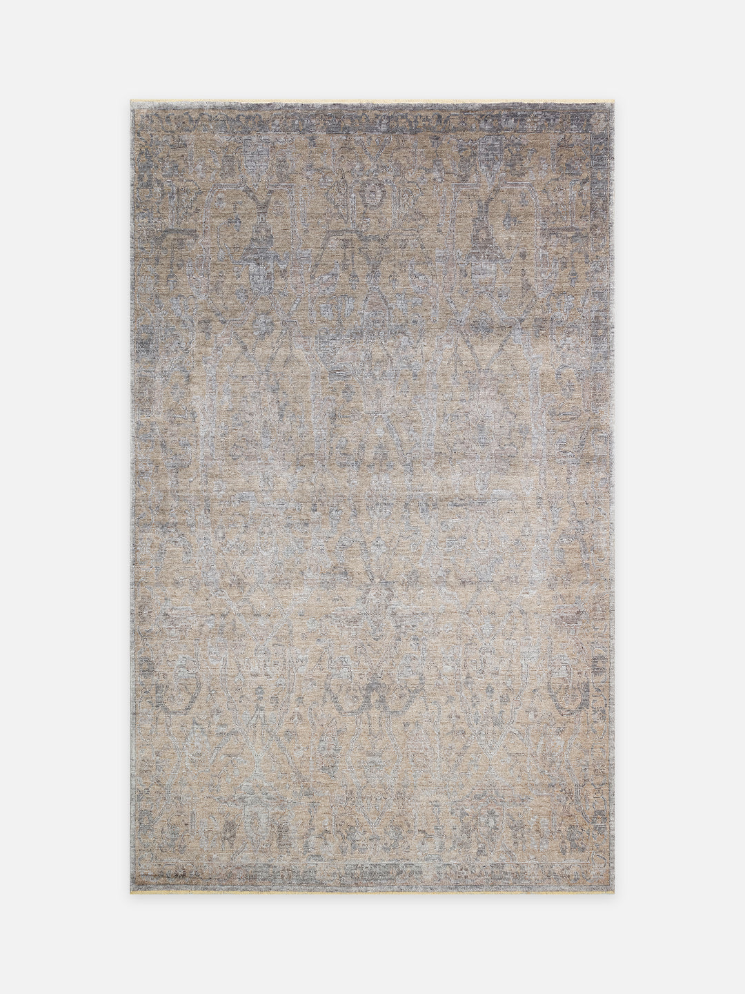 Çırağan %100 Naturel Özel Işıltılı El Emeği ile Özel Tezgahlarda Üretilen TENCEL™ Uşak Halısı 01 BEG - Carpetdocia - kusbakisi