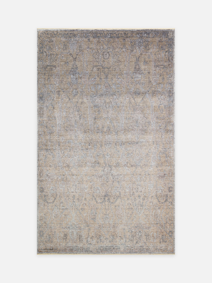 Çırağan %100 Naturel Özel Işıltılı El Emeği ile Özel Tezgahlarda Üretilen TENCEL™ Uşak Halısı 01 BEG - Carpetdocia - kusbakisi