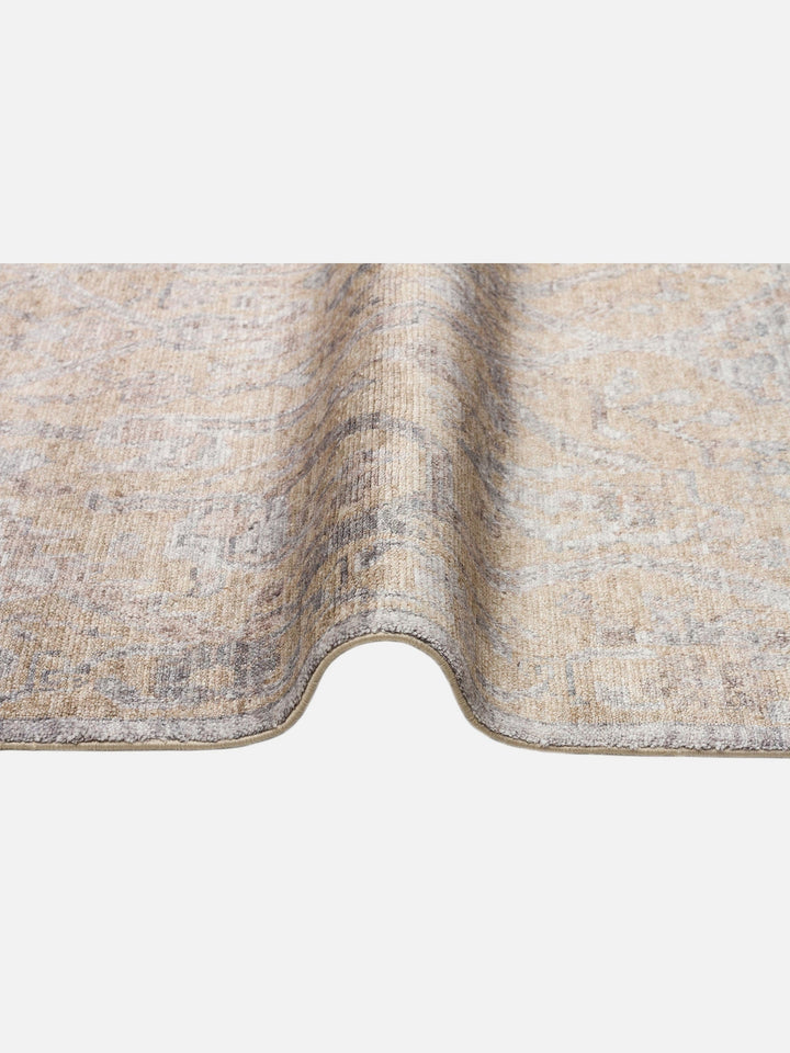 Çırağan %100 Naturel Özel Işıltılı El Emeği ile Özel Tezgahlarda Üretilen TENCEL™ Uşak Halısı 01 BEG - Carpetdocia