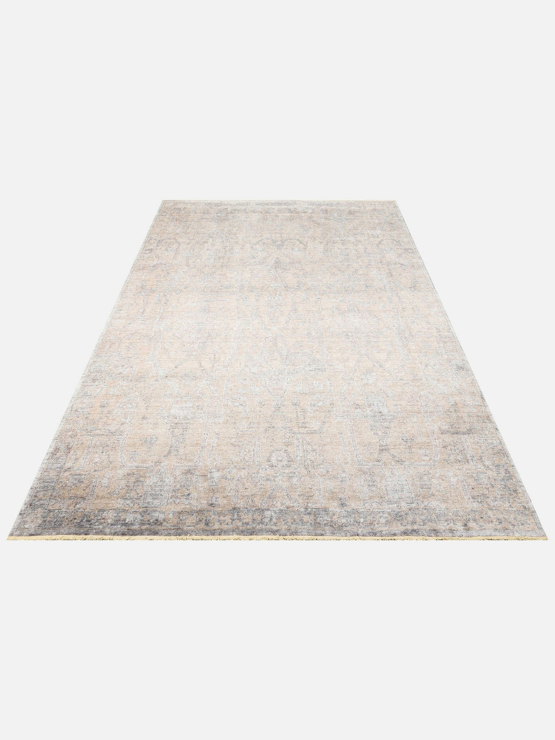 Çırağan %100 Naturel Özel Işıltılı El Emeği ile Özel Tezgahlarda Üretilen TENCEL™ Uşak Halısı 01 BEG - Carpetdocia