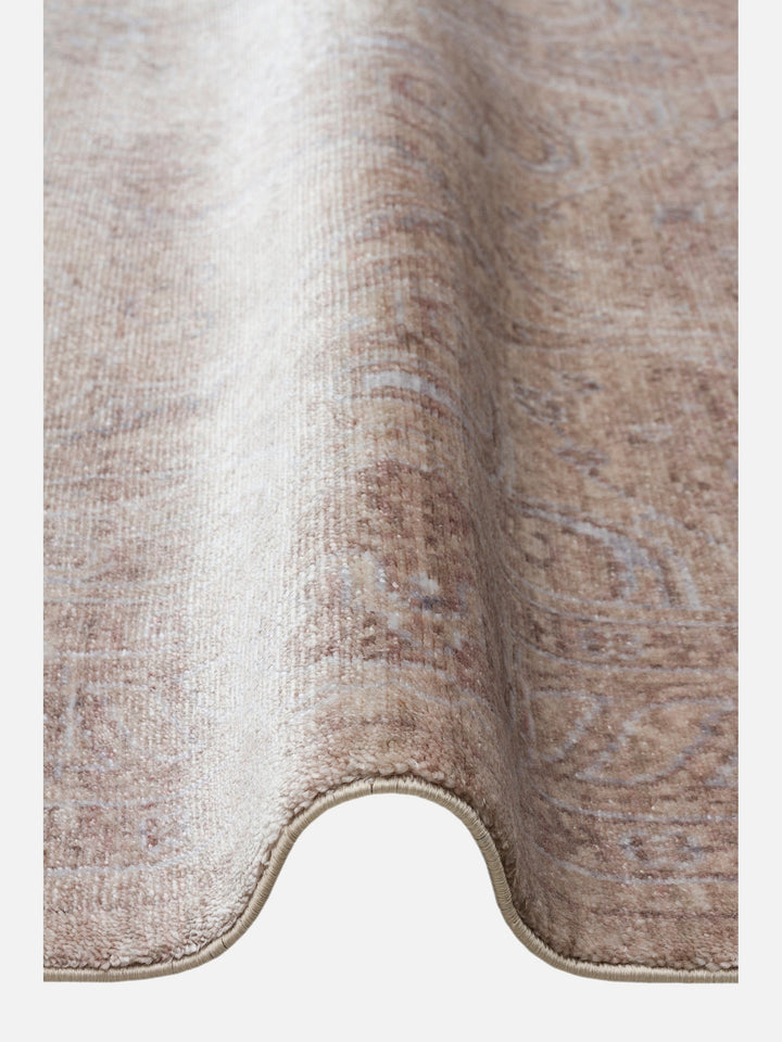 Çırağan %100 Naturel Özel Işıltılı El Emeği ile Özel Tezgahlarda Üretilen TENCEL™ Uşak Halısı 03 BEG - Carpetdocia